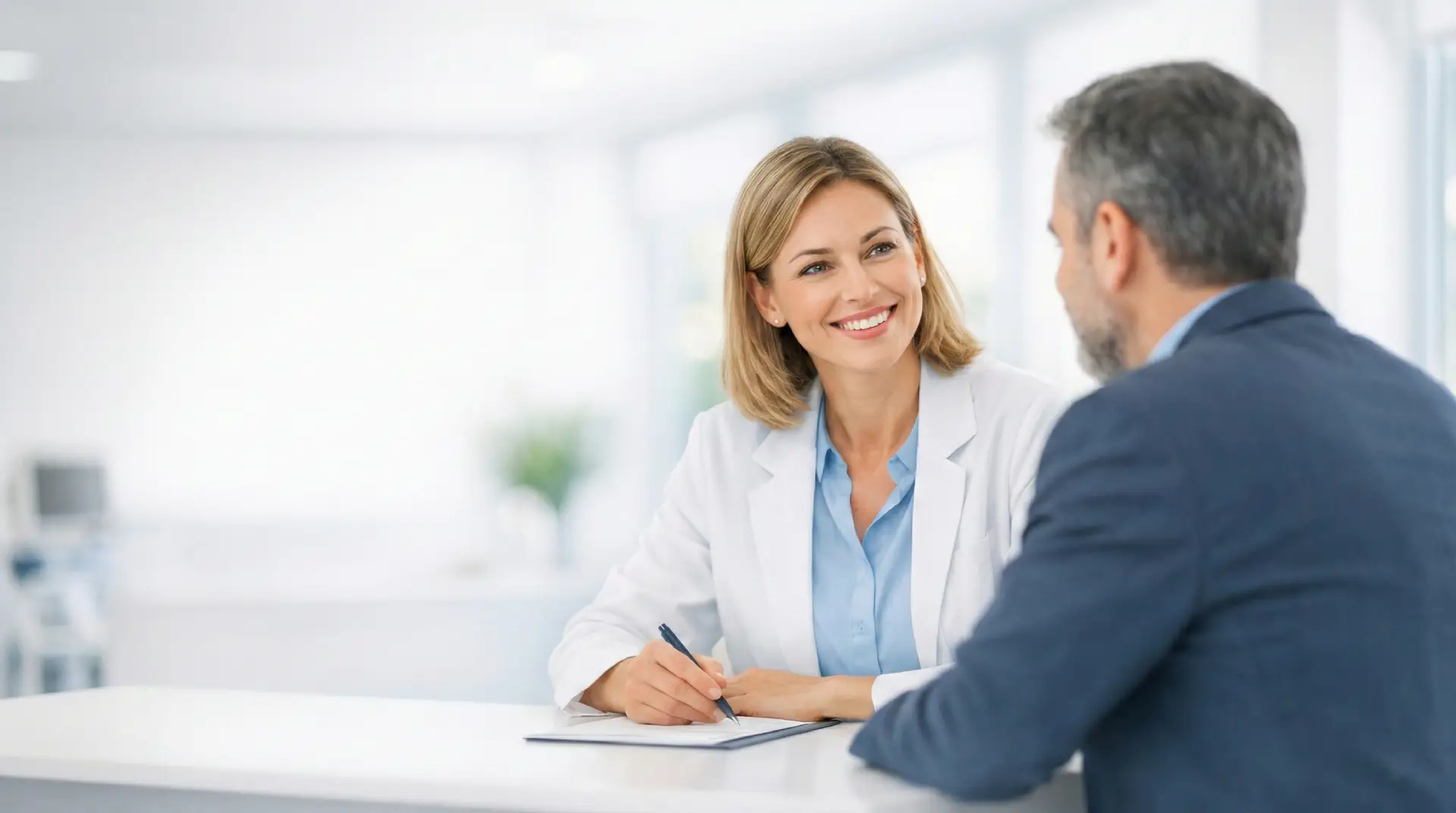 Médica em consulta na South Lab Health